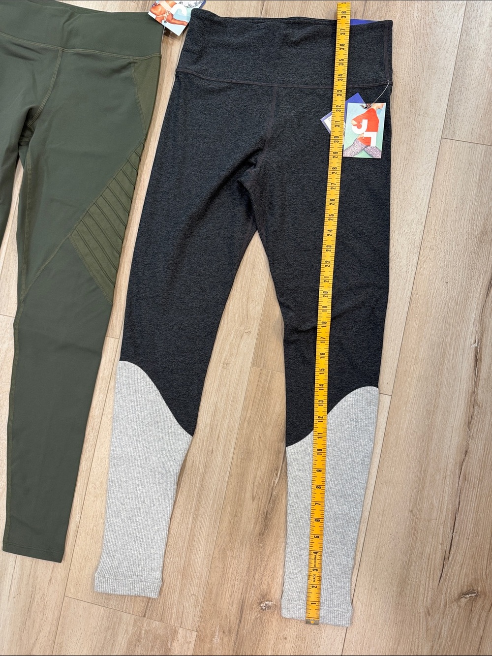 NWT JoyLab Olive Green & Charcoal Two-Pair Legging Set - Picture 7 of 13